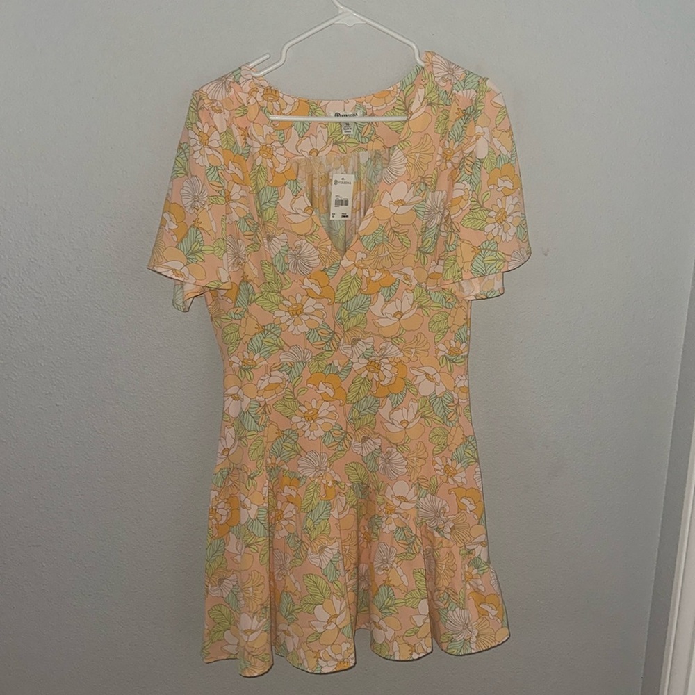 Peach floral dress